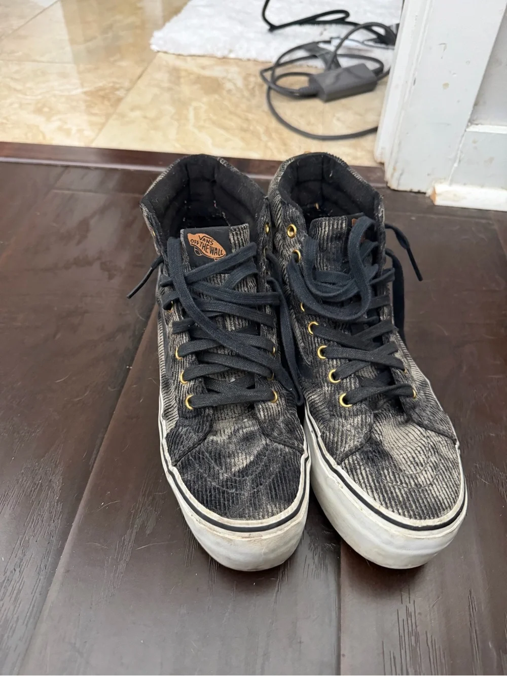Vans acid wash denim sk8 high top platforms women’s size 8